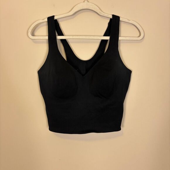 Nike Dri-Fit Black Molded Cup Cropped Tank Top Size Large - Picture 1 of 5